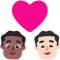 Couple with Heart- Man- Man- Medium-Dark Skin Tone- Light Skin Tone emoji on Microsoft